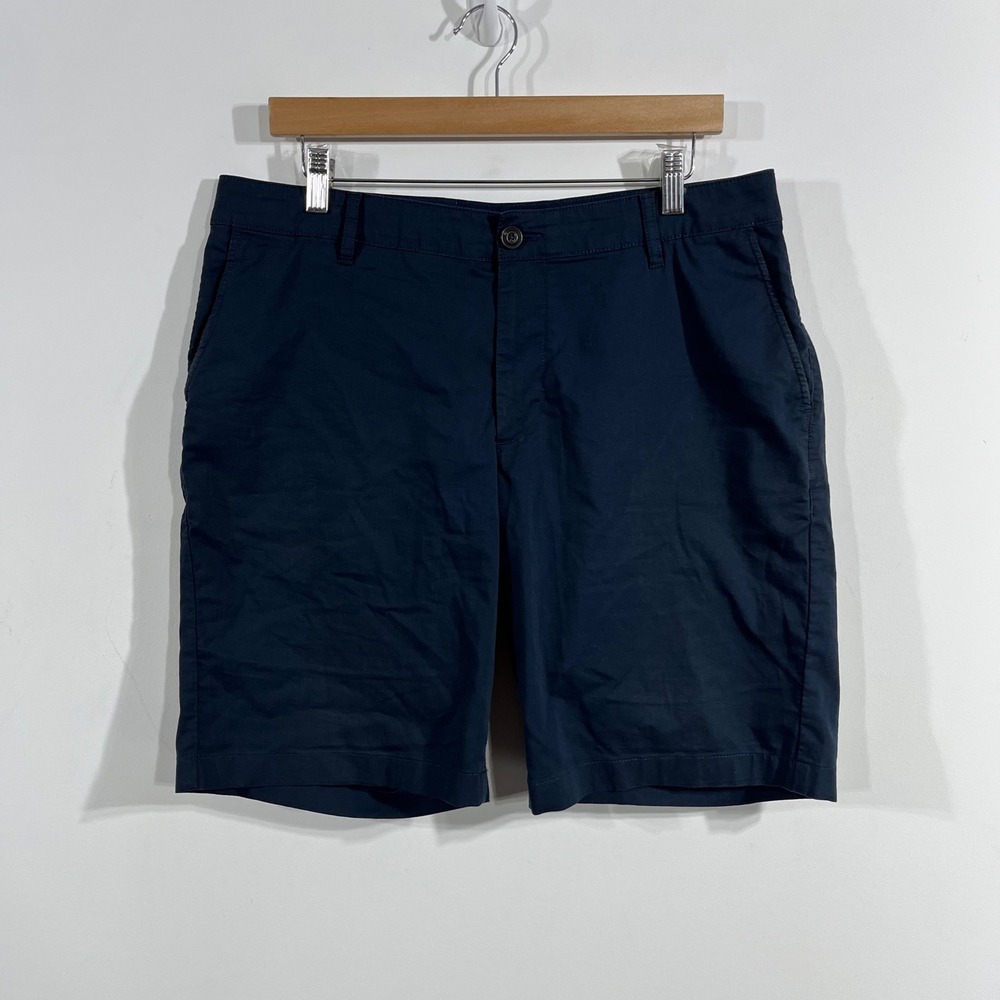 Faherty Brand All Day Shorts Mens 34 Navy Blue Chino Casual Summer Old Money